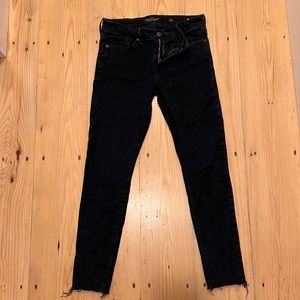 Lucky brand Stella skinny black jeans. Cut off bottoms. Size 28/6 ankle.